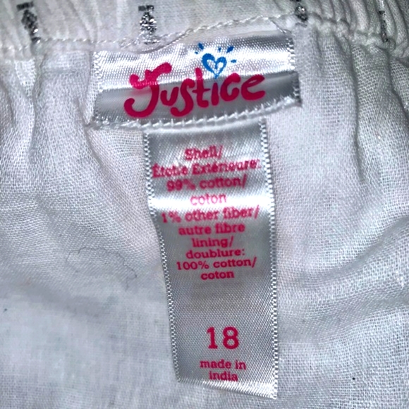 Justice Long White Dress Silver & Gold Applique Adjustable Straps 18 Youth - Picture 8 of 8